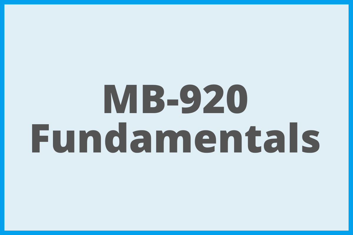 MB 920 Fundamentals ERP Dynamics 365FO course