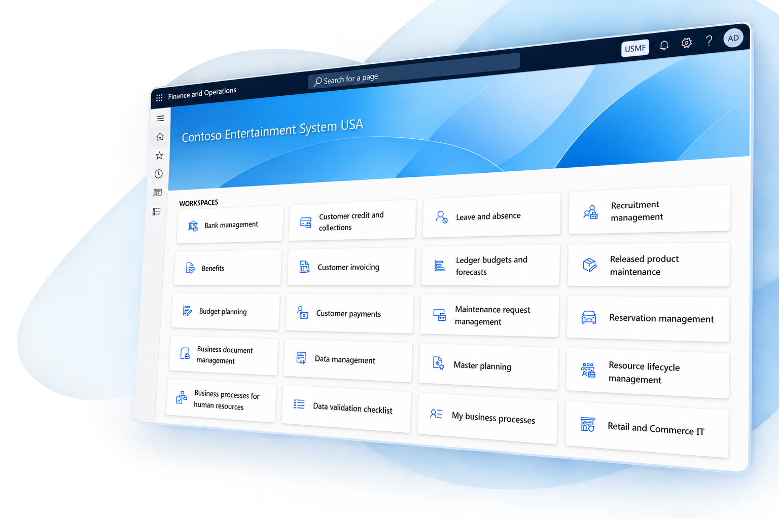 Dynamics 365 Finance Dashboard Mockup