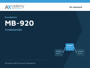 MB-920 Fundamentals | D365FO | On-demand | 90 days access