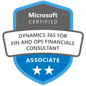 dynamics365 for finance and operations financials consultant associate badge