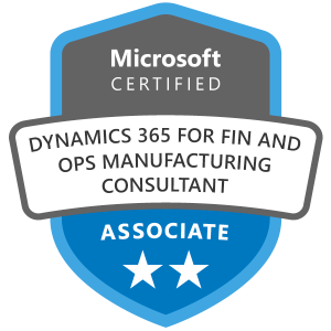 Dynamics 365 Supply Chain Management, Manufacturing consultant associate badge